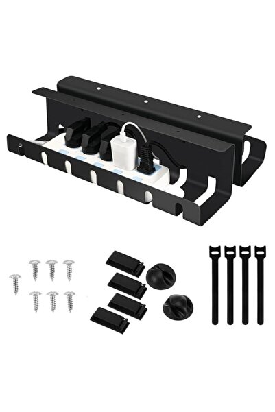 zola Under desk cable organizer, steel, 43x10x10 cm, black