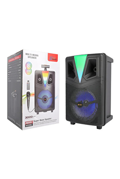 AT Performance Boxă karaoke portabilă Sing-e ZQS8157, microfon Bluetooth RGB ...