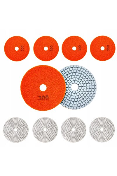 zola Set of 10 diamond discs 80 mm, grit 300, velcro, dry/wet