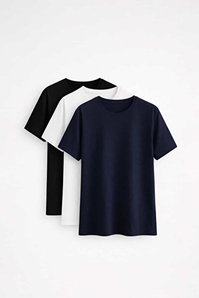 Coredra Crew Neck Regular Fit 100% Cotton 3-Pack T-Shirt