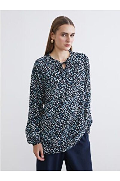 LC Waikiki Tie-up Collar Patterned Women's Tunic