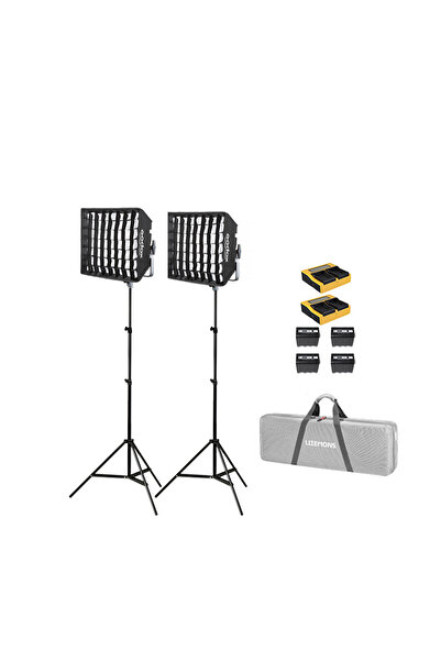 Godox LP600R K2 RGB 2'li Softboxlı Panel LED Işık Kiti (Bataryalı)