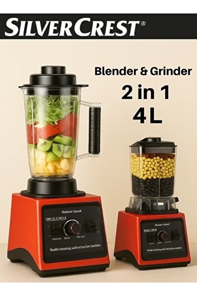 Silver Crest خلاط كهربائي مزود بمطحنة حبوب متعددة الوظائف، سعة 4 لترات