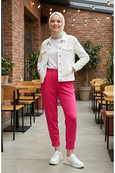 sefamerve Elastic Waist Trousers 71125-02 Fuchsia
