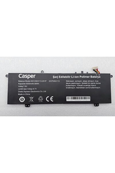 CASPER X600 Batarya AEC4563113-2S1P 5000 mAH/38Wh ORJİNAL