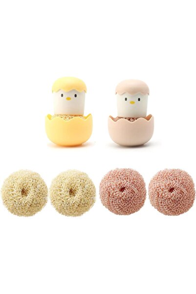 Arabest Pot Dish Cleaning Scrubbers Set, Eggshell Shape Dish Scrub for Pots P...