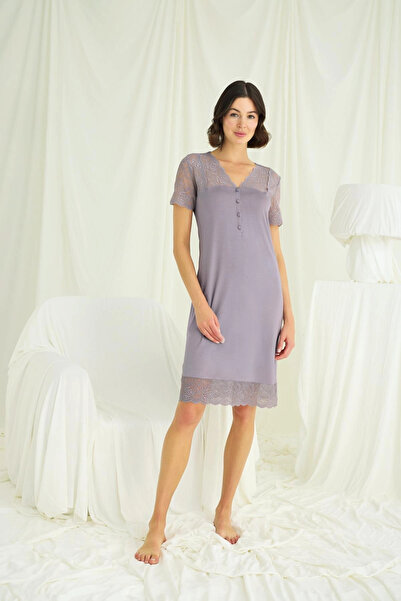 Beruflic Nightgown with Lace on the Collar, Sleeves, Shoulders and Skirt, But...