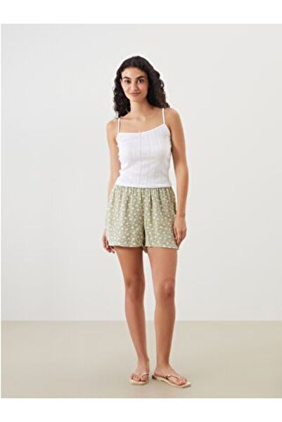 LC Waikiki Patterned Women's Shorts Pajama Bottoms with Elastic Waist