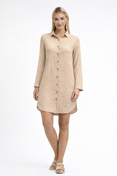 Heaven Ephesus Muslin Tunic-Muslin Shirt Collar Tunic-Muslin Shirt Dress-1190