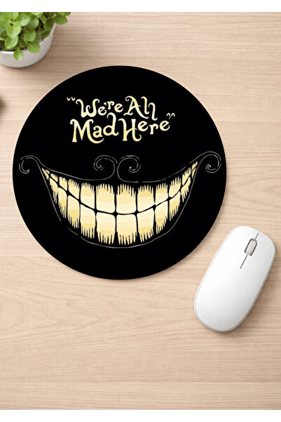 Eylül Design Fun Printed Round Non-Slip Mousepad Ergonomic English Mouse Pad