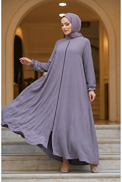 sefamerve Aerobin Fabric Sleeve Elastic Zippered Mevlana Ferace 4140-07 Gray