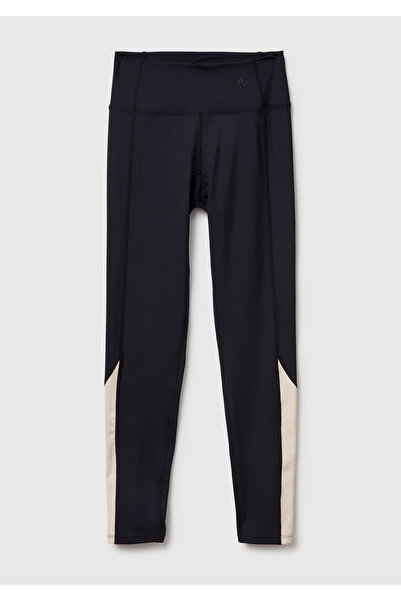 United Colors of Benetton Women's black leggings with side detail and thick e...