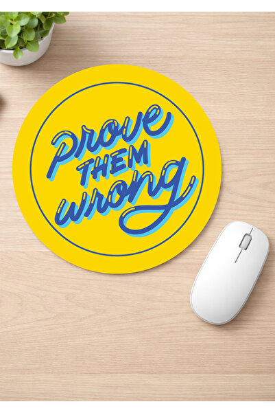 Eylül Design Motivational Printed Round Non-Slip Mousepad Ergonomic Mouse Pad