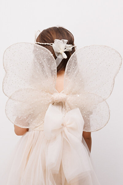 Le Mabelle Set de coroane cu aripi de fluture din 3 piese, cu paiete și mărge...