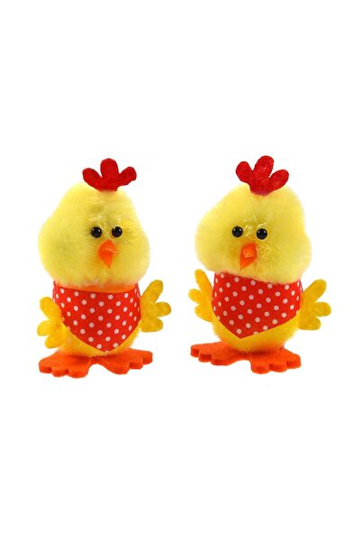 OEM Set Decorativ de Paste Puisori Rosii Esarfa cu Buline 4x4x7cm - 2buc