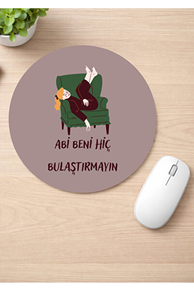 Eylül Design Fun Printed Round Non-Slip Mousepad Ergonomic Mouse Pad