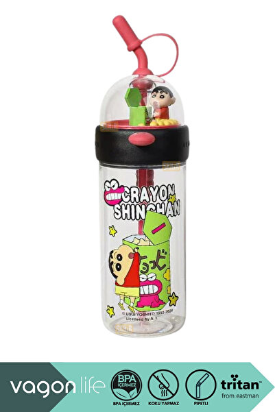 Vagonlife 620ml Crayon Shinchan Figürlü Mini Basket Oyunlu Kapak Pipetli El A...