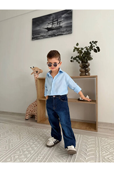 kidstalya Blue Shirt Jean Boy's Set