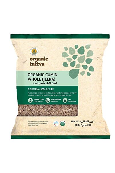 Organic Tattva Organic Whole Cumin Seeds Sabut Jeera Cooking Core Spice (200g)