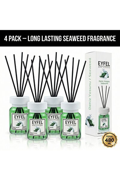 Eyfel Odorizant de cameră cu bețișoare, alge marine, 120ml x4