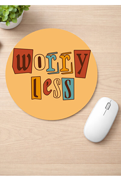 Eylül Design Motivational Printed Round Non-Slip Mousepad Ergonomic Mouse Pad