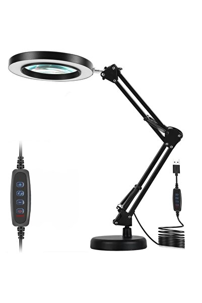 zola LED лампа с лупа x3, 12W, 3 светлинни абажура, регулиране на интензитета...