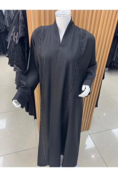 Korean A formal and elegant abaya with pleated details at the front and on th...