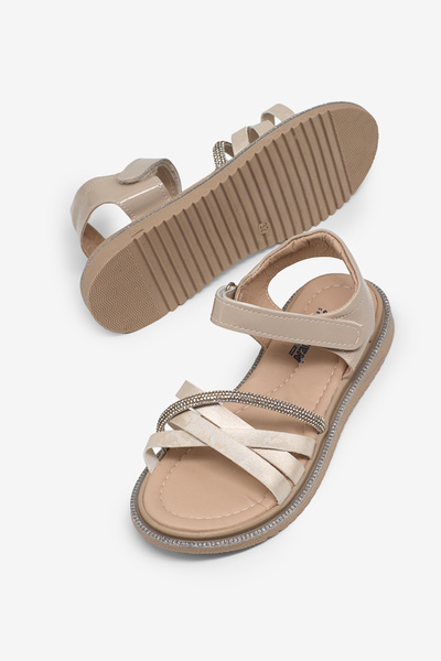 Tonny Black Children's Unisex Cross-Tied Sandals