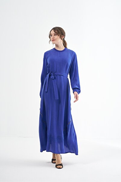 MissWhence Nakış Detaylı Cupro Elbise