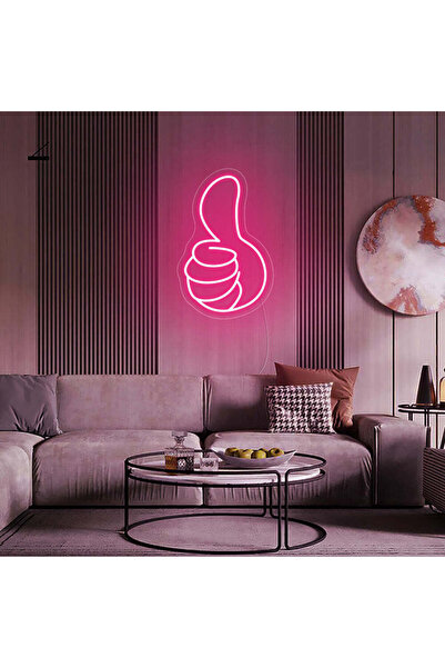 Slasa لافتة نيون LED على شكل علامة إعجاب (إبهام لأعلى) مقاس 23 × 38 سم، لون و...