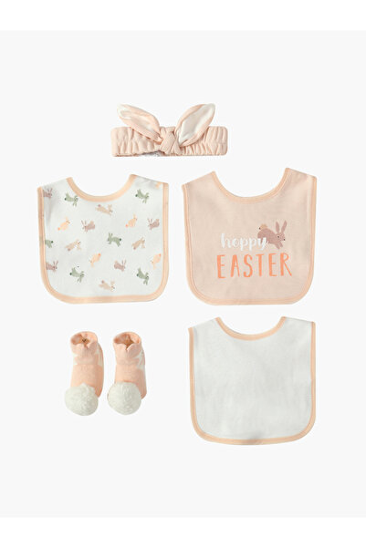 Mother's Choice By Styli 5-Piece Printed Bibs, Socks and Headband