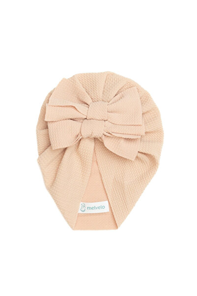 melvelo Baby turban with two bows, cotton, Melvelo, Rice - Cream 0-2 years