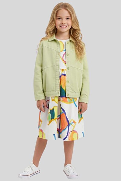 ww waka waka kids store Κοριτσίστικο φόρεμα με πολύχρωμα σχέδια και σετ τζιν ...