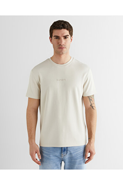 Gant Erkek Bej Baskılı Kısa Kollu T-Shirt