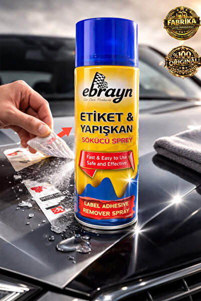 Ebrayn Premium Oto Araç Etiket Sökücü Sprey Yapışkan Temizleme Spreyi 500ml
