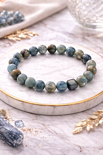 NehirTaş Certified Kyanite Natural Stone Bracelet (8 mm)