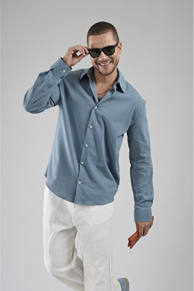 Butik Trend Biz Regular Fit Stretch Cotton Men's Plain Shirt