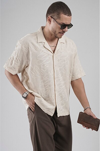 king brich Patterned Embroidery Detailed Regular Fit Men's Shirt