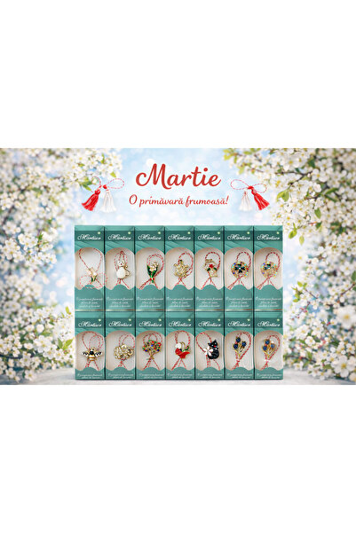 GIA'S WORLD Set 24 Mărțișoare tradiționale - Mărțișoare tip broșa 1-8 Martie