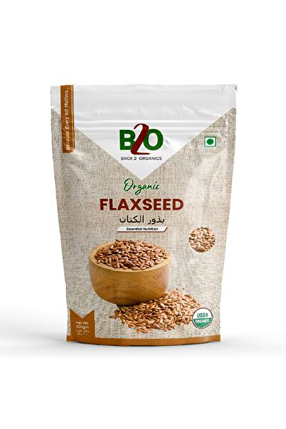 BACK 2 ORGANICS Organic Whole Raw Golden Flax Seeds Omega Superfood (200g)