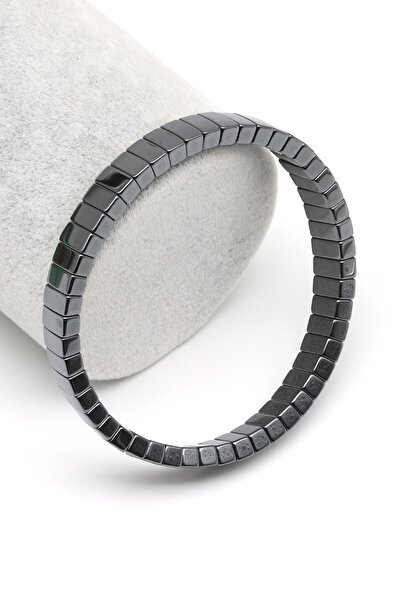 Alibaba Doğaltaş Hematit Doğal Taş Bileklik 4 x 8 mm Özel Kesim - BLK-2079