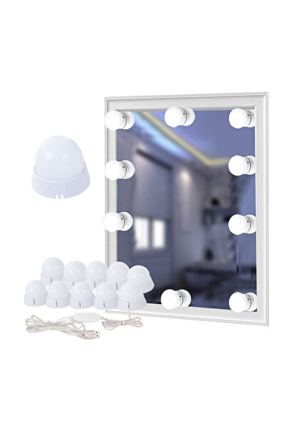 zola Set of 10 mirror lights, 9 dimming levels, self-adhesive, plastic, 1,6W,...