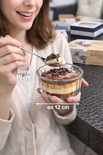 Sevilla 2'li Cam Çizgili Tatlı Kasesi Cam Çerez Kasesi Çizgili Magnolia Magno...