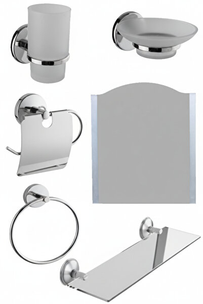 tesitay Selvi 5 li Ayna Takımı Krom Metalik Renk