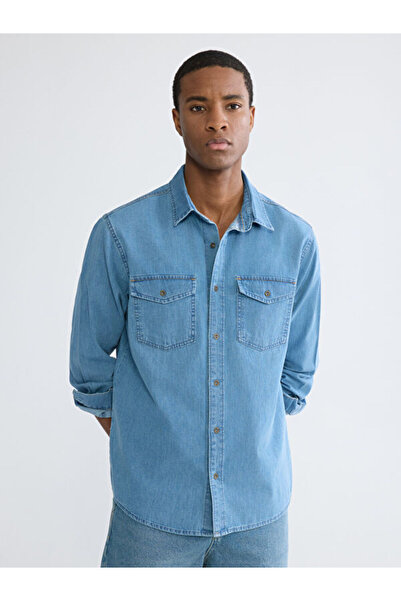 LC Waikiki Rmz Gi̇yi̇m Farkiyla Standard Fit Men's Jean Shirt