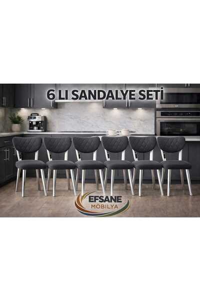 Efsane i.E.G ELMA SANDALYE 6 ADET SALON MUTFAK YEMEK ODASI SALON BALKON BAHÇE...