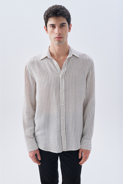Mudo Striped Regular Fit Long Sleeve Shirt