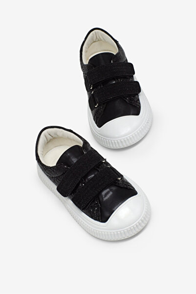 Tonny Black Copii Unisex Negru Detaliu cu sclipici Velcro Potrivire confortab...