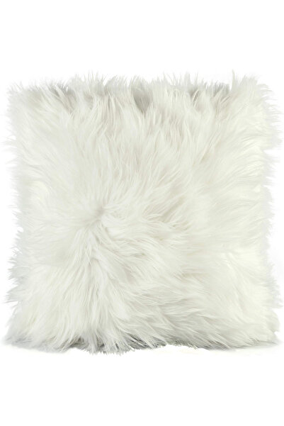 OEM White decorative pillow, long pile, 60x60 cm