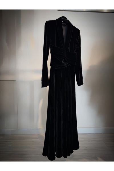 SEDAALAYBEYOĞLU İpek Kadife Kloş Elbise